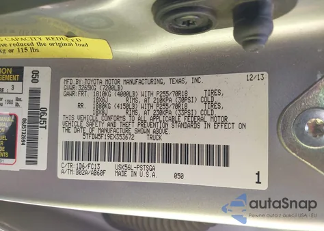2014 Toyota Tundra Sr5 5.7L V8 from USA, damaged, VIN 5TFDW5F19EX353672